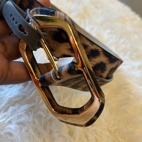 Vince Camuto Leopard Print Belt with Gold Buckle - Picture 14 of 15